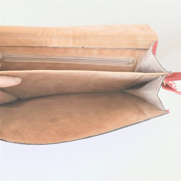 Vintage red leather purse/handbag. - Picture 6 of 7